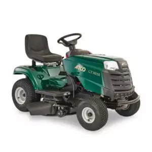 Front view of the ATCO GT 38HR a fantastic dise-discharge mower with optional mulching,